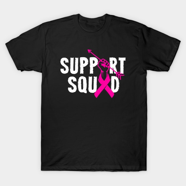 Support Squad Breast Cancer Awareness Pink Ribbon T-Shirt by ArtedPool